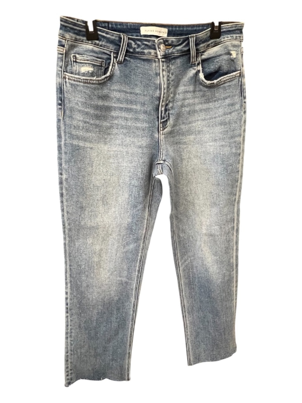 NWT Flying Monkey High Rise Straight Leg Distressed Comfort Stretch Jeans | Size